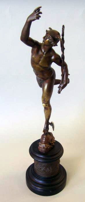 19th C. Solid Bronze Sculpture of Mercury (1 of 5)