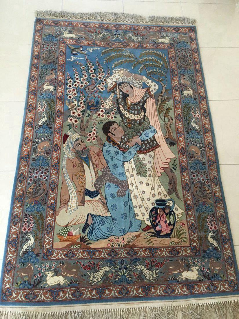 Semi-Antique Persian Pictorial Rug, Isfahan (1 of 2)