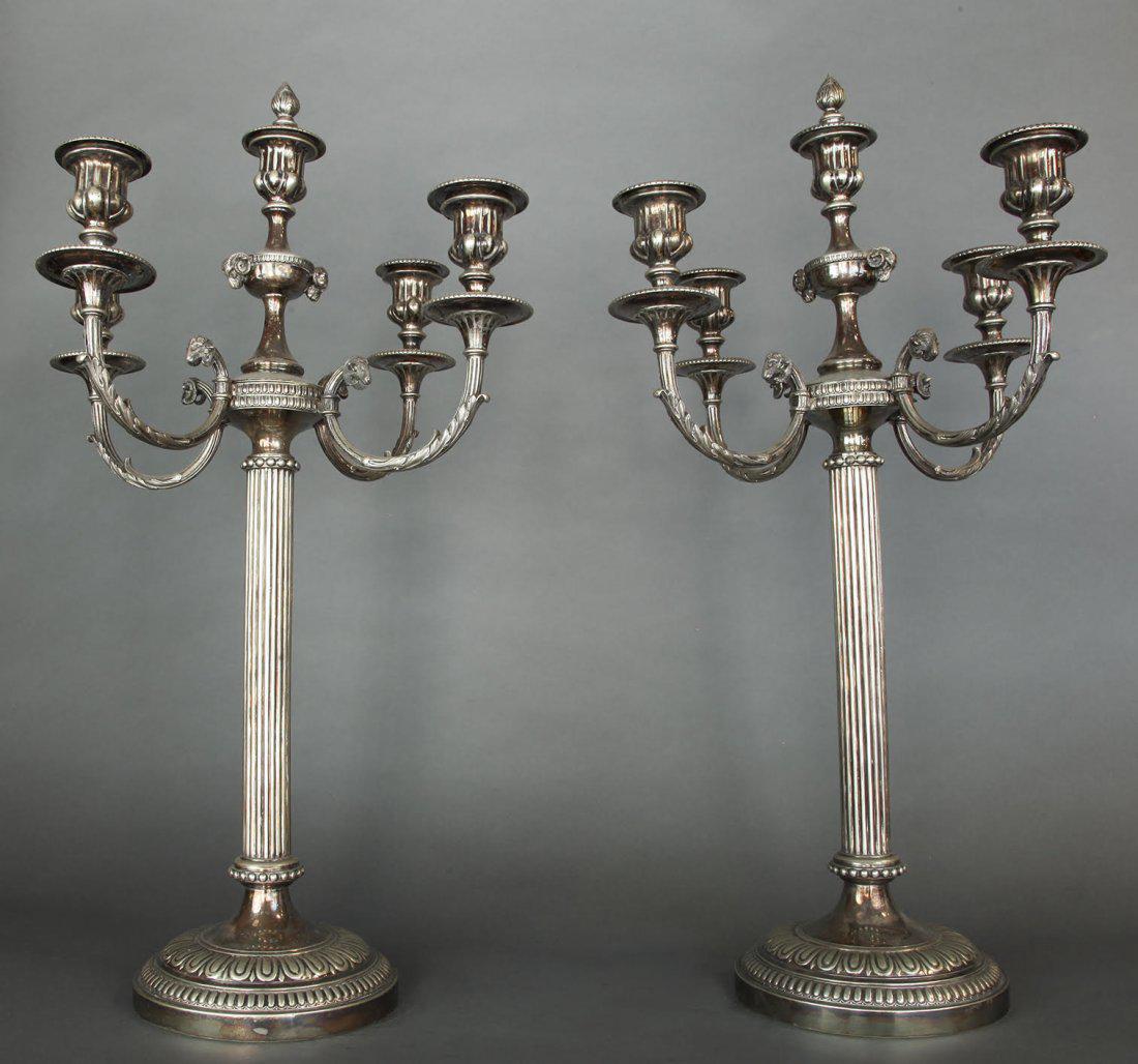 Large Victorian Silver-Plated Pair of Candelabras (1 of 3)
