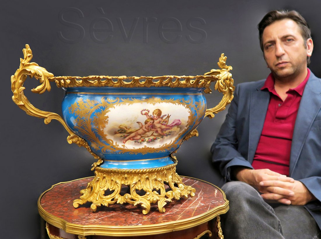 French Monumental Bronze & Sevres Porcelain Centerpiece (1 of 5)