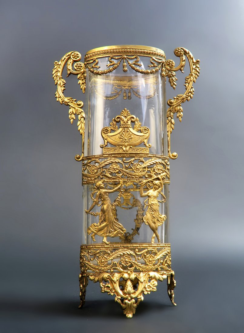 19th C. Bronze & Baccarat Crystal Vase (1 of 7)