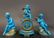 19th C. Turquoise Blue Sevres Porcelain Clock Set