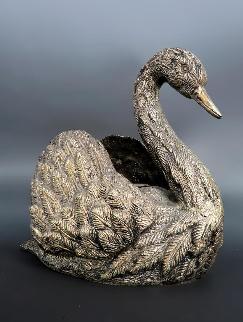 19th C French Silver-Plated Swan Vase (1 of 7)