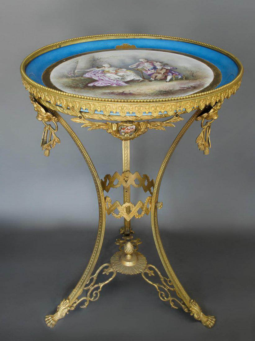 French Bronze & Sevres Porcelain Side Table. 19th C Oct 19, 2017