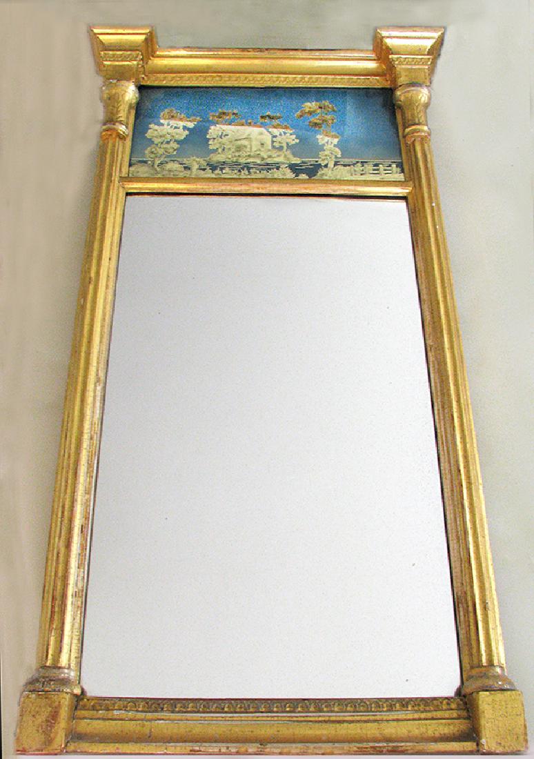 19th C. Federal Eglomise Reverse Painted Mirror (1 of 3)