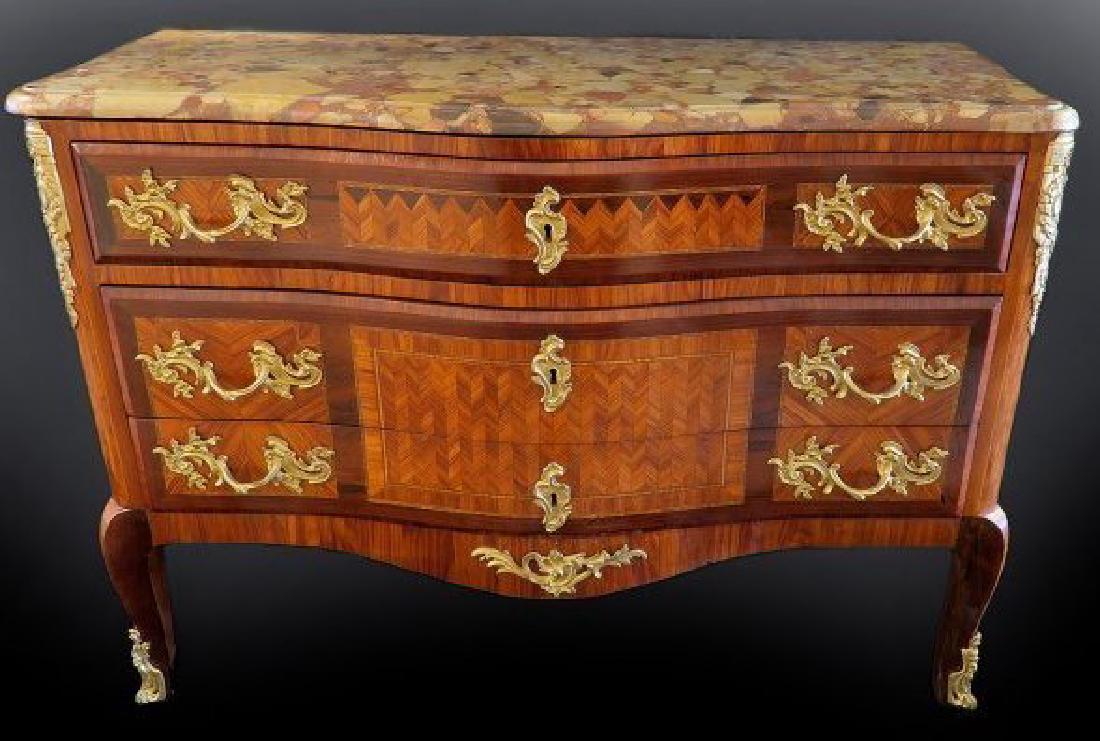 Fine 19th C. French Bronze Mounted Marble Top Commode (1 of 1)