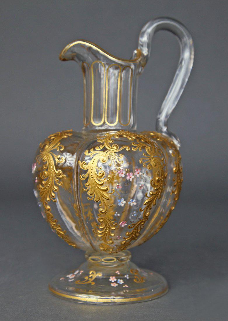 19th C. Moser Hand Blown Enameled Crystal Decanter (1 of 2)