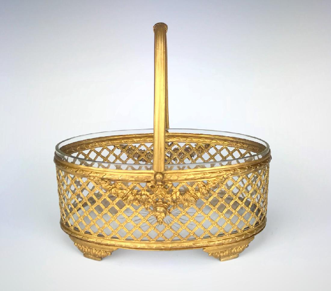 19th C. Bronze & Baccarat Crystal Basket/Centerpiece (1 of 5)
