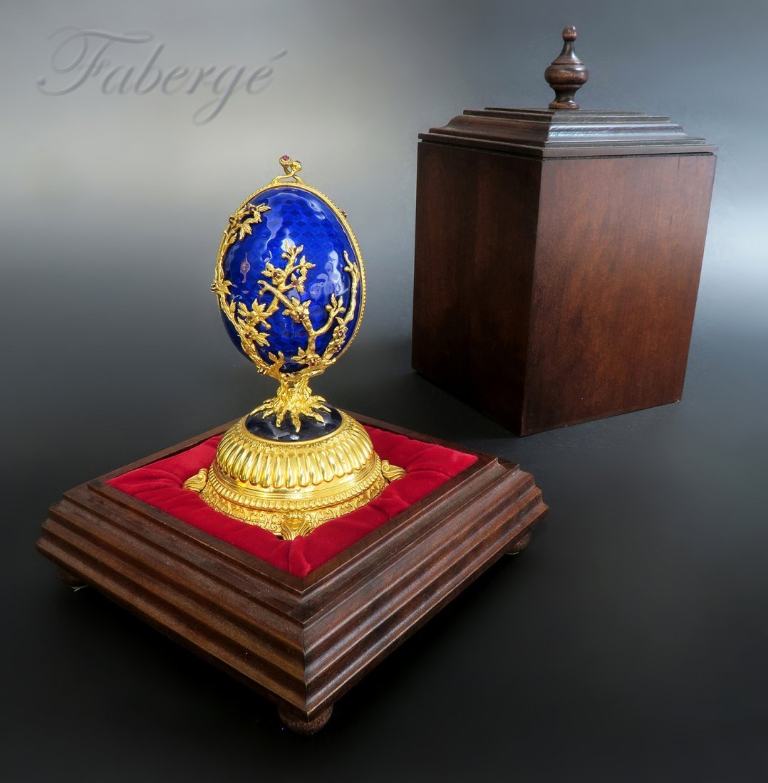 Faberge Imperial Jeweled Musical Egg, Sterling Silver (1 of 8)