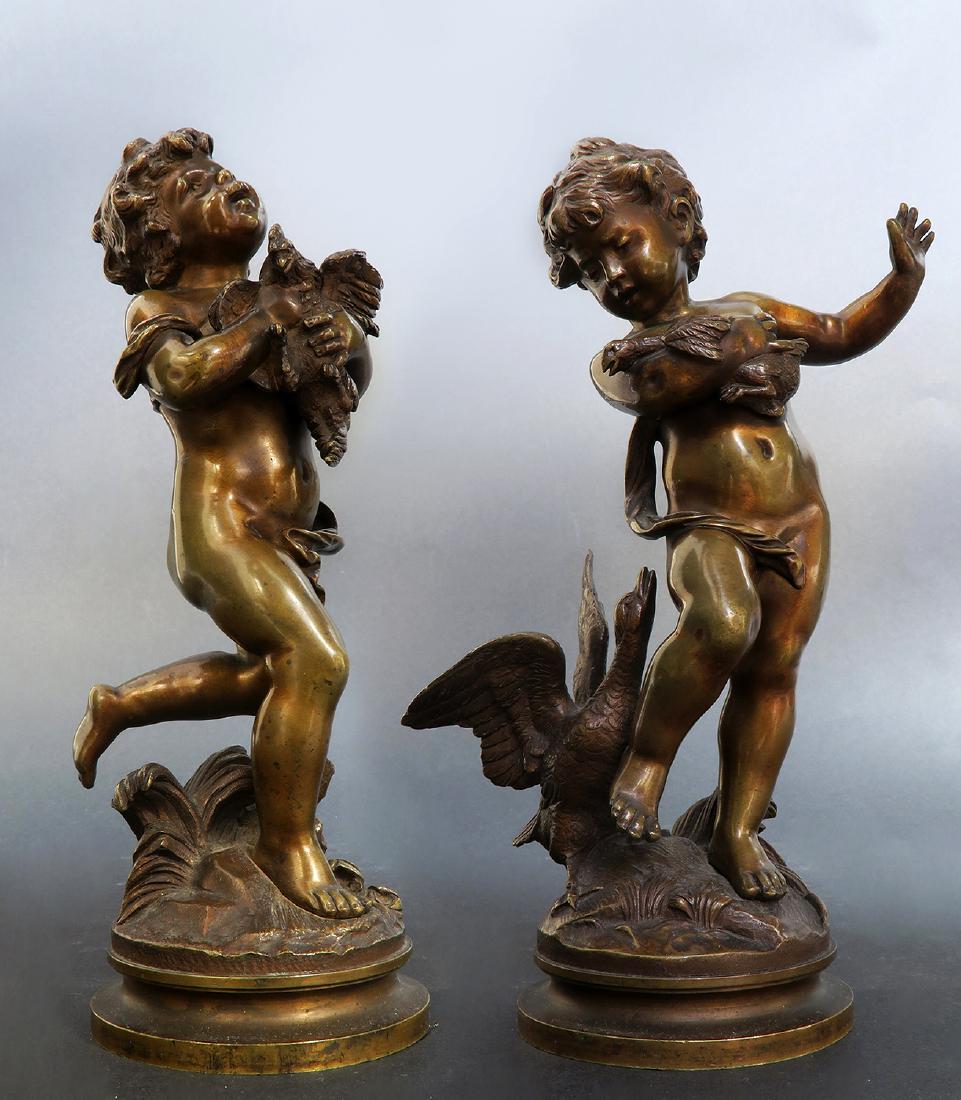 Pair of French Bronze Sculptures by A. Moreau (1 of 7)