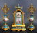 19th C. Sevres Jeweled Turquoise Clock Set