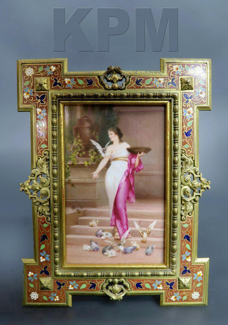 Berlin KPM Porcelain Plaque Champleve Bronze Frame (1 of 5)