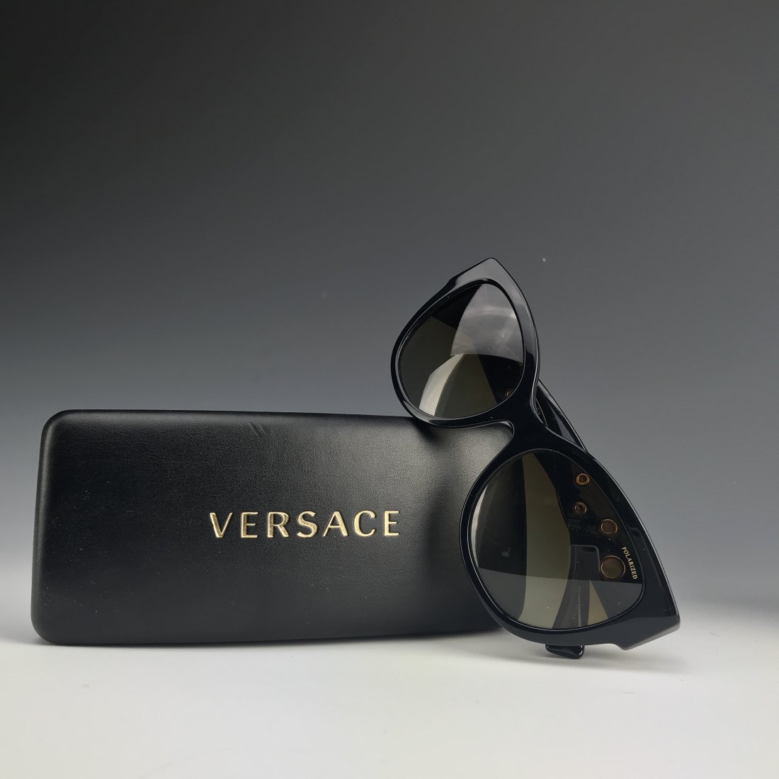 Authentic Versace Polarized Black Square Sunglasses (1 of 4)