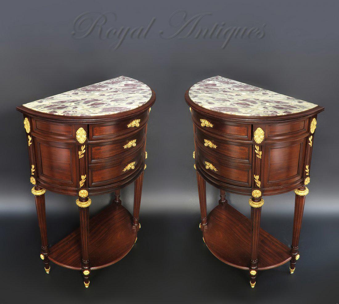 Very Fine Pair of French Demi Lune Side Tables (1 of 2)
