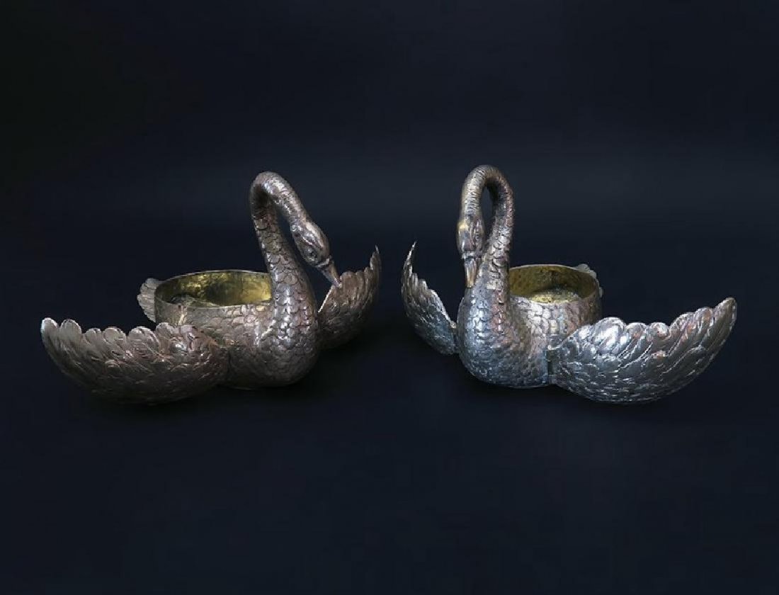 Beautiful Pair of German 800 Silver Swan (1 of 4)