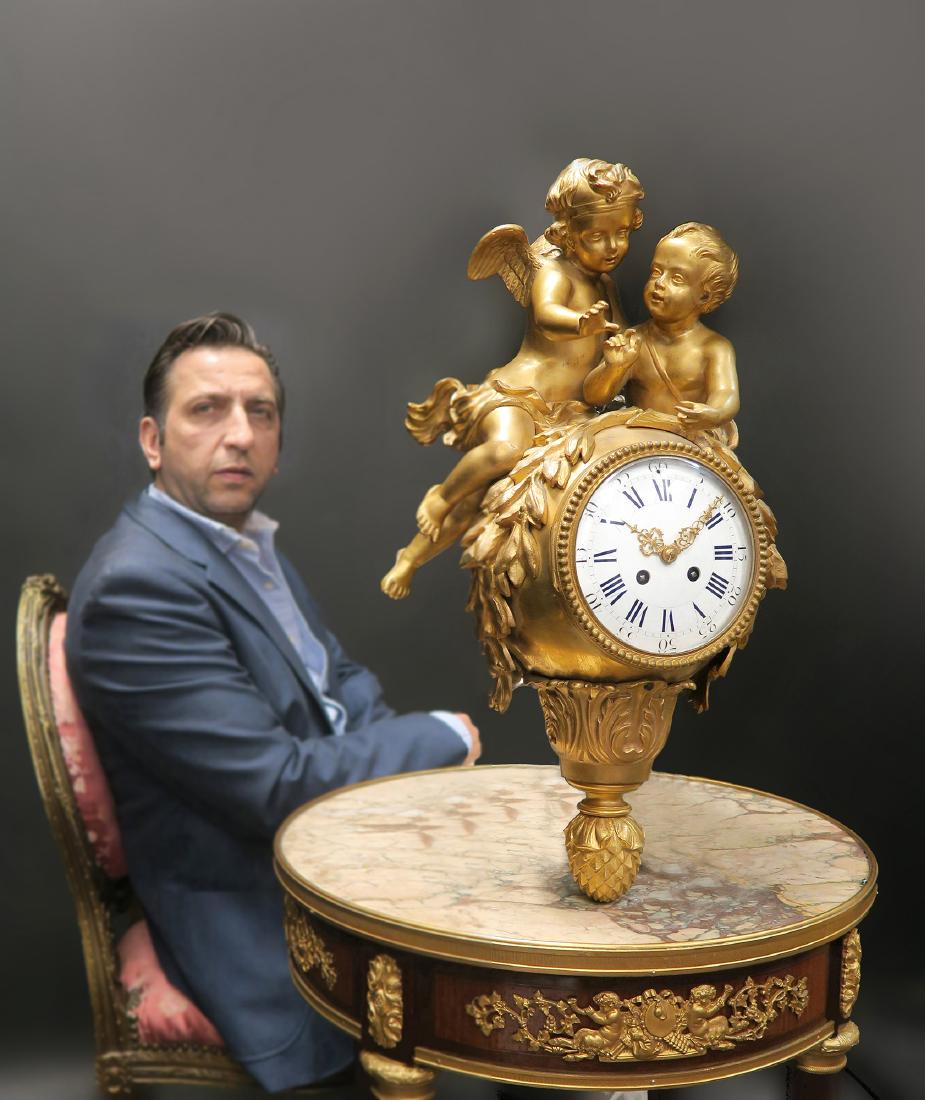 Very Fine French 19th C. Bronze Figural Cartel Clock (1 of 9)