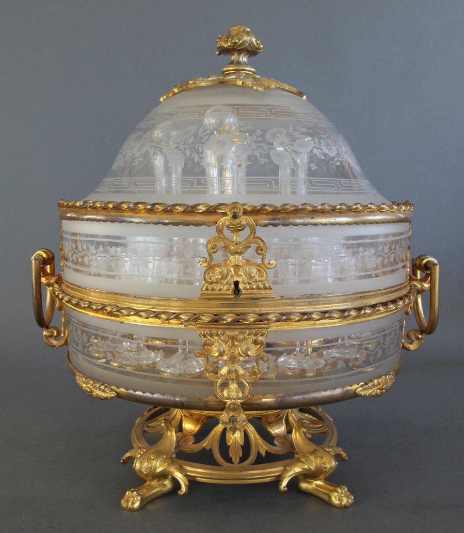 Baccarat Crystal & Bronze Cave a Liqueur/Tantalus (1 of 6)