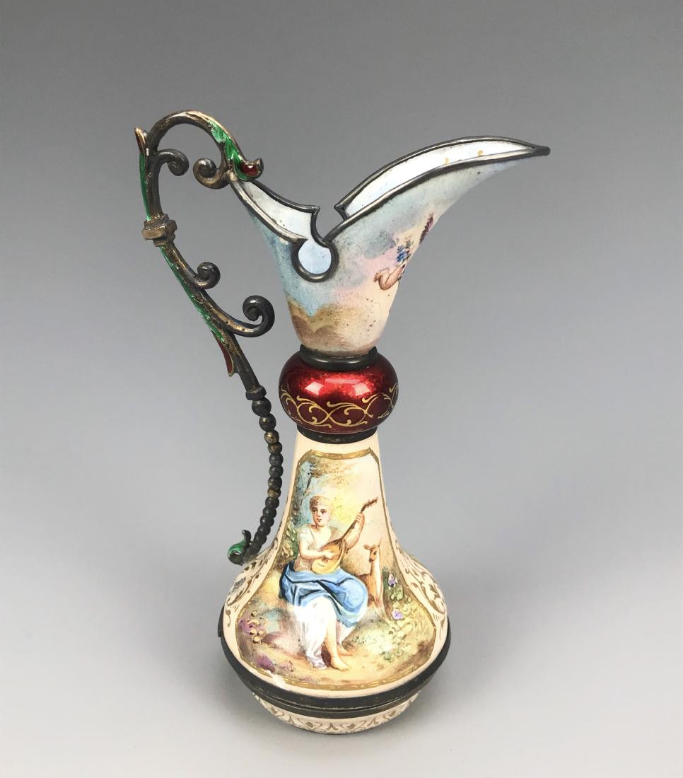 19th C. Austrian/Viennese Enamel on Silver Ewer (1 of 4)