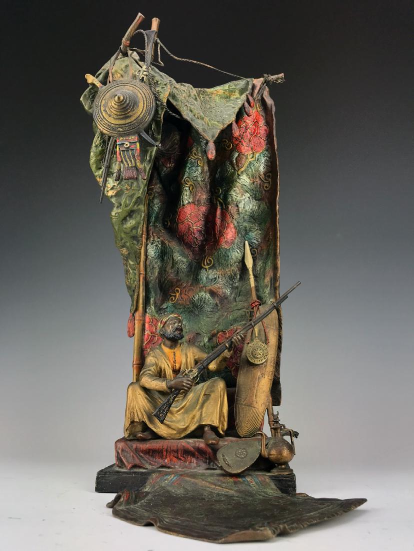 A LARGE Bergman Austrian Cold Painted Bronze Lamp (1 of 6)