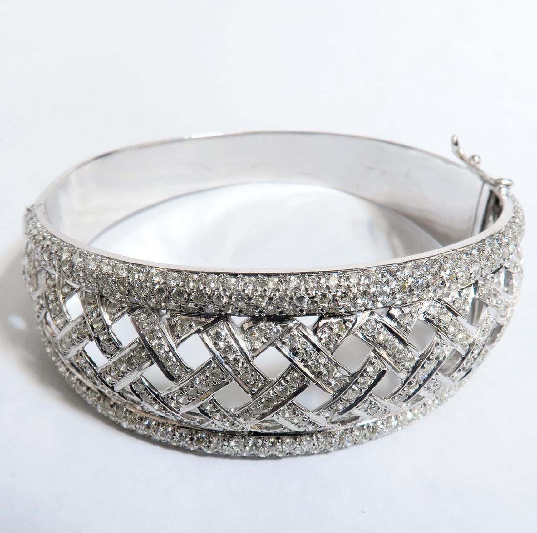 14K White Gold Diamond bangle (1 of 4)