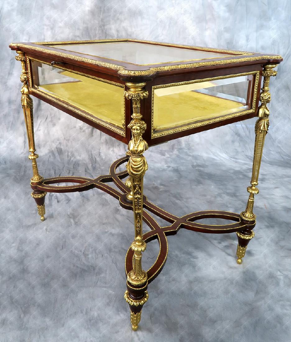 19th C. F. Linke Figural Bronze Vitrine Table (1 of 8)