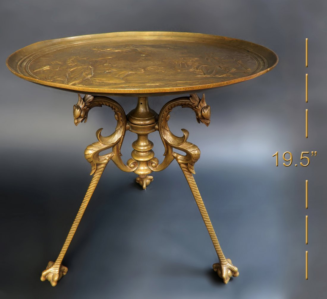 Signed Studios Griffin Bronze Side Table