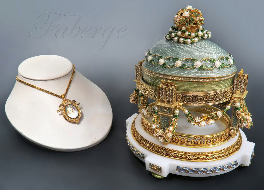 large Enamel Jeweled Faberge Egg (Museum quality) (1 of 11)