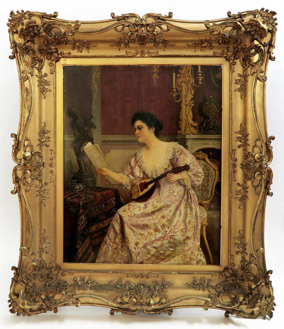 19th C. Monumental Painting on Board A. Van Antro (1 of 7)