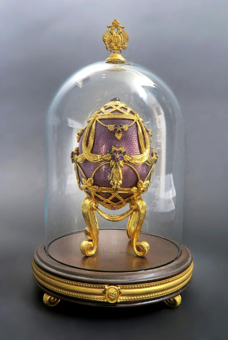 Sterling Silver Emeralds, Amethyst Faberge Egg (1 of 9)
