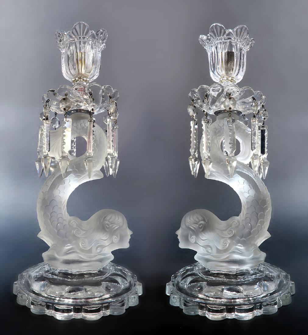 A Pair Of French Baccarat Style Figural Candlesticks (1 of 3)