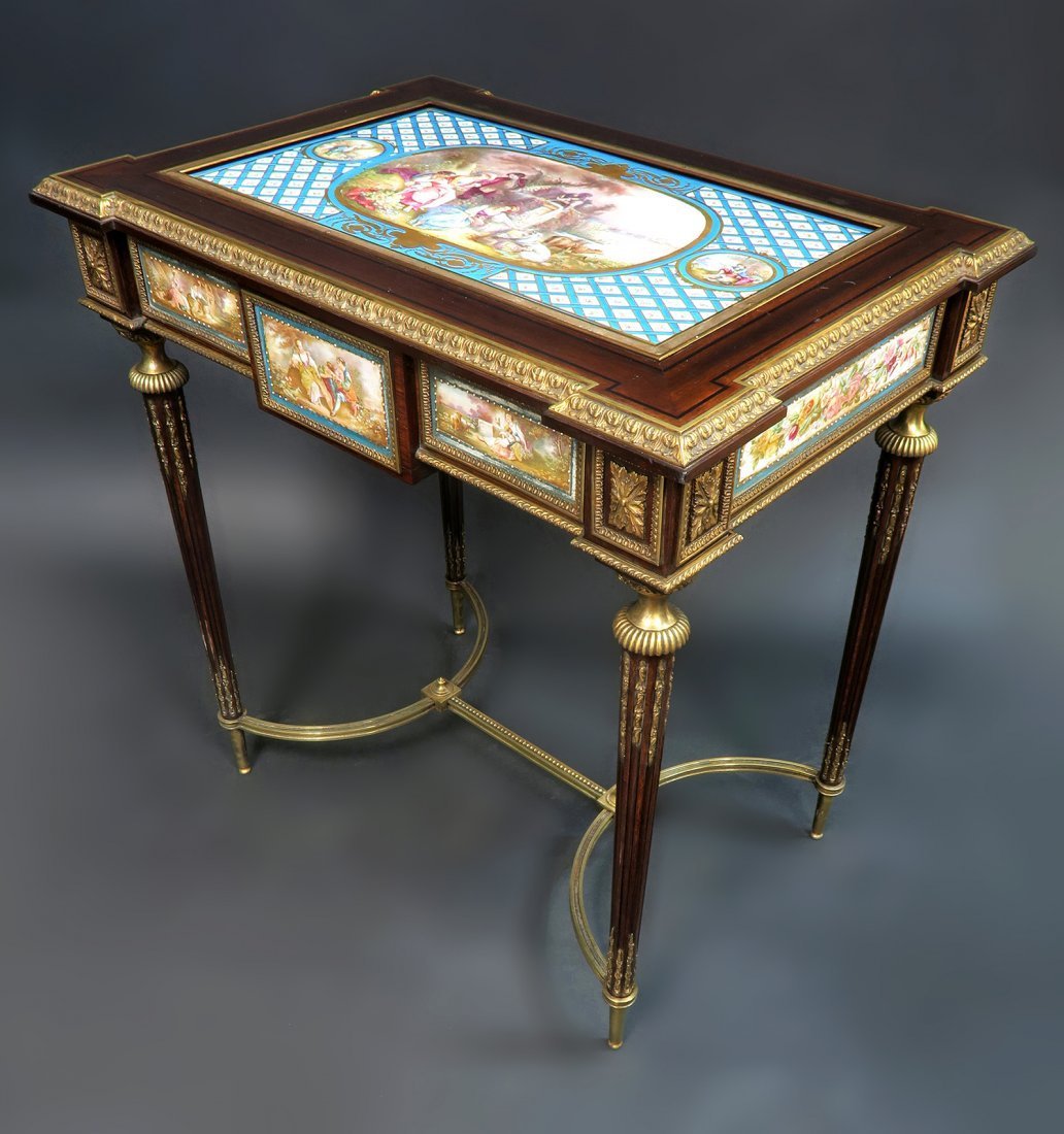 19th C. French Bronze Mounted Sevres Table (1 of 12)