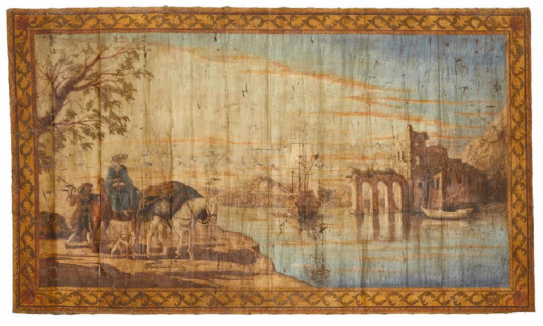 19th C. Continental Painted Canvas Panel (1 of 6)
