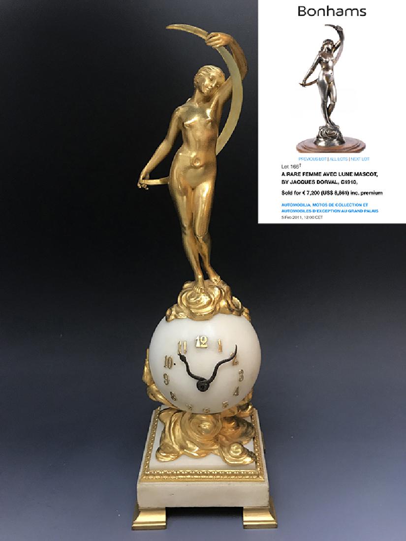 French Monumental Gilt Bronze & White Marble Clock (1 of 9)