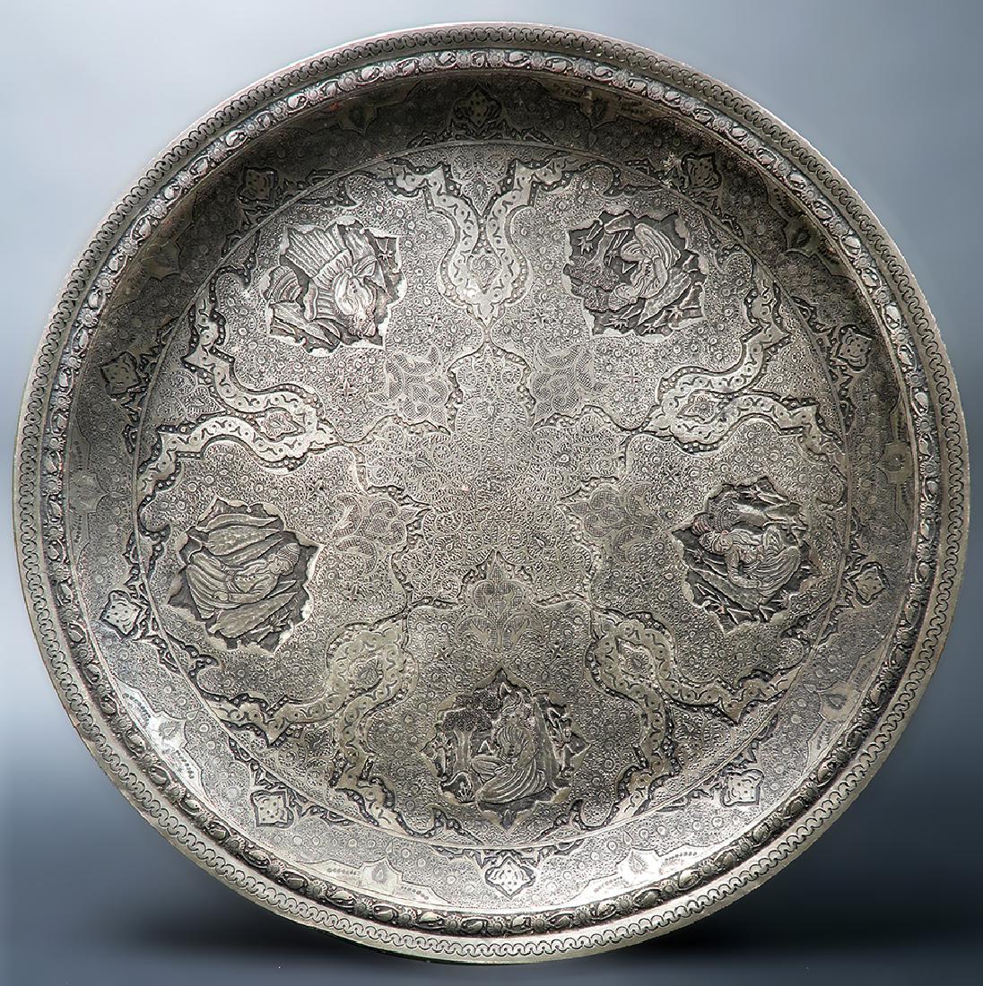 Persian Engraved (Ghalam-zani) Signed "Amir Saee" Tray (1 of 9)