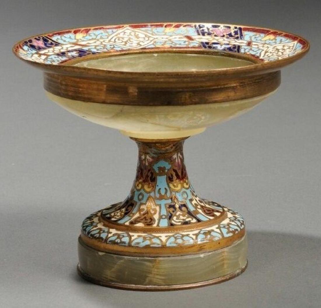 19th C. French Onyx & Champleve Tazza (1 of 1)