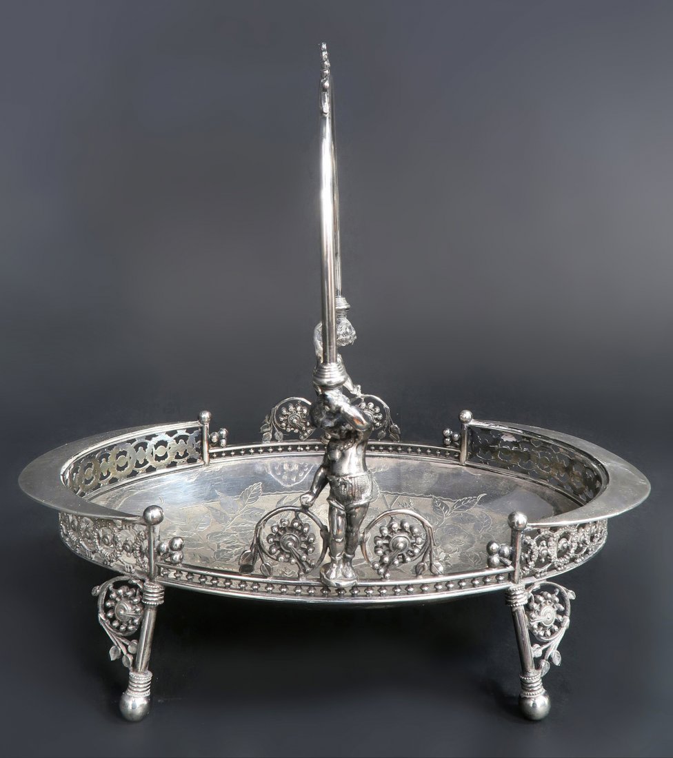 French Silver Plated Engraved Figural Centerpiece (1 of 4)