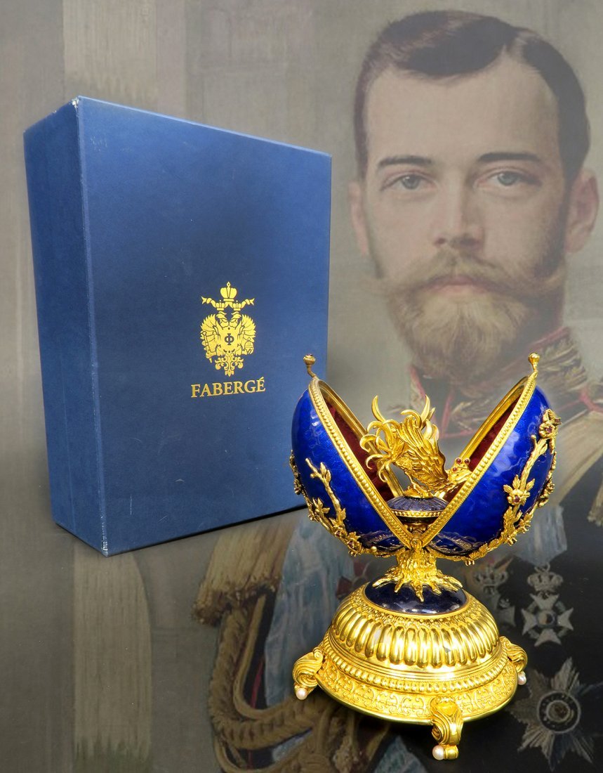 Faberge Imperial Jeweled Musical Egg, Sterling Silver (1 of 7)