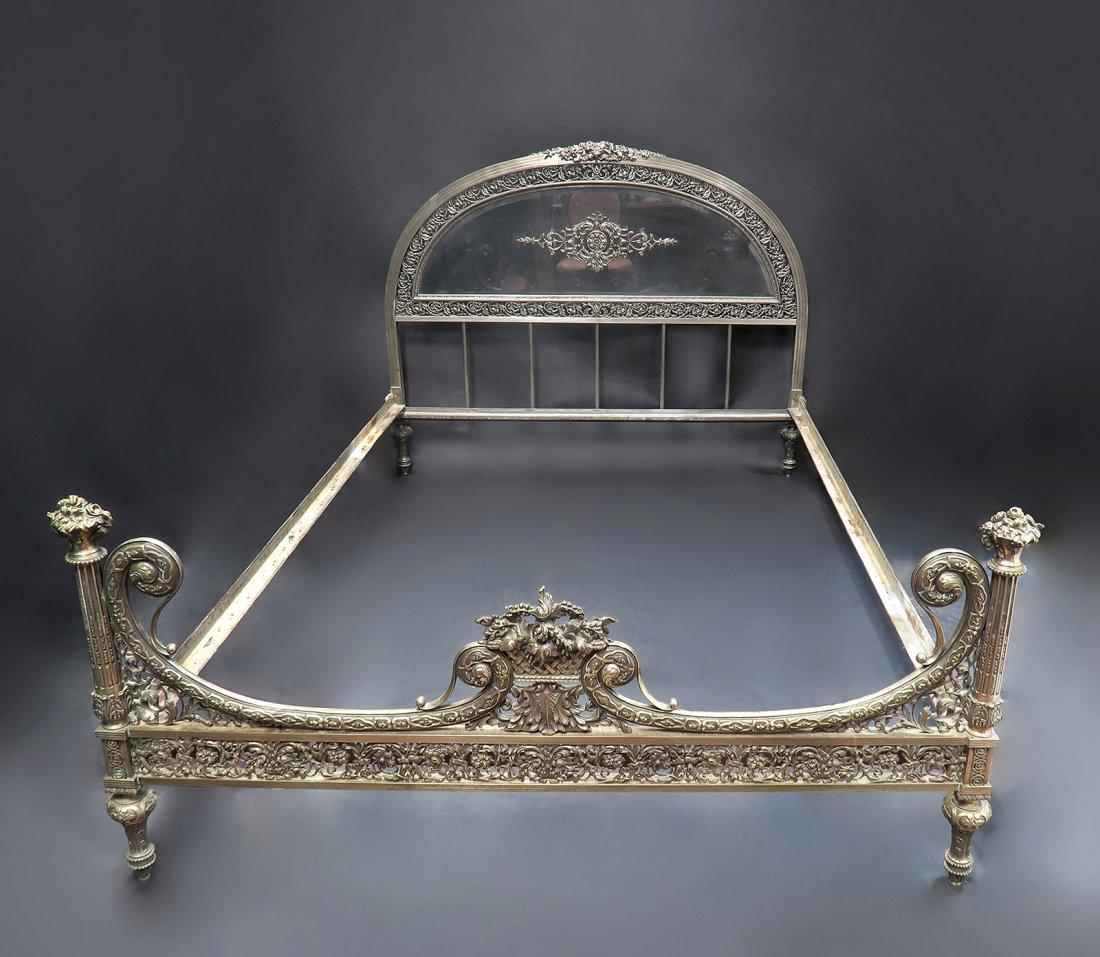 French Christofle Style Silver on Bronze Bed (1 of 1)