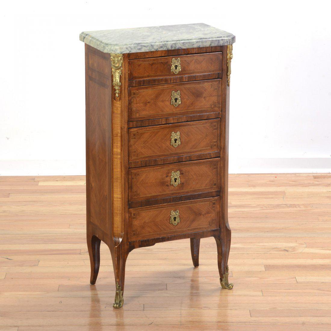 19th C. Marble Top Rosewood Chest Table (1 of 8)