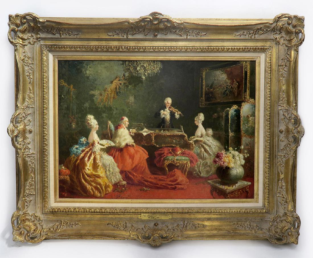 Raffaele Zeloni Oil on Canvas " A Musical Matinee" (1 of 5)