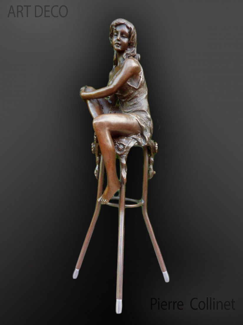 After "Pierre Collinet" Hot-cast Bronze Statue, Signed (1 of 9)