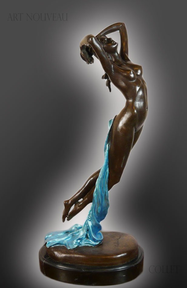 After Joseph Pollet "The Night" Large Bronze Sculpture (1 of 2)