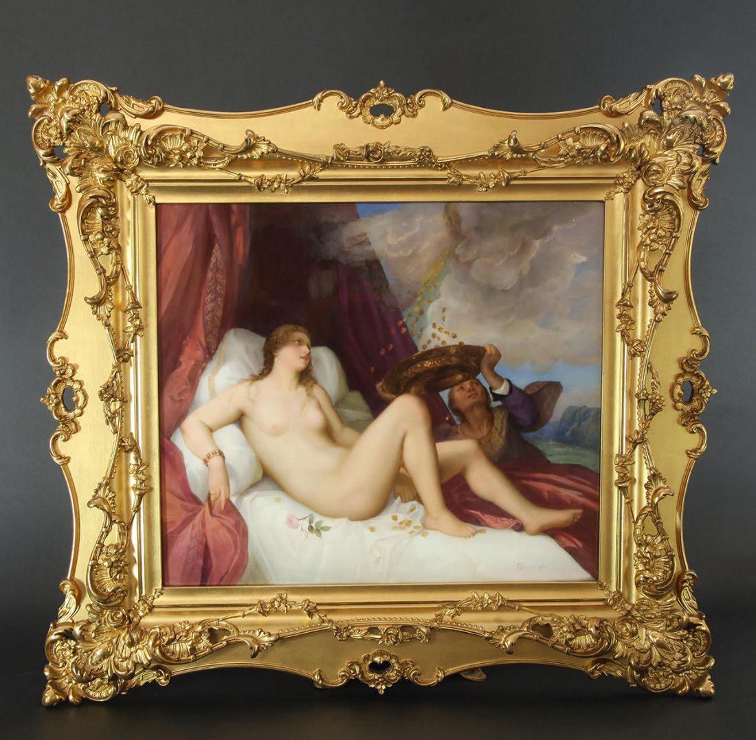 Monumental Framed Berlin KPM Plaque of a Maiden (1 of 3)