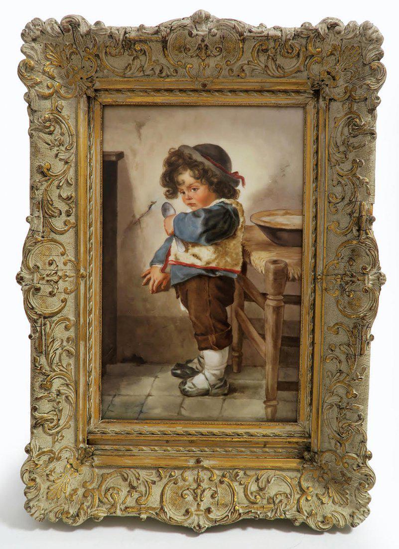 Large Berlin KPM Porcelain Plaque of a Boy (1 of 5)
