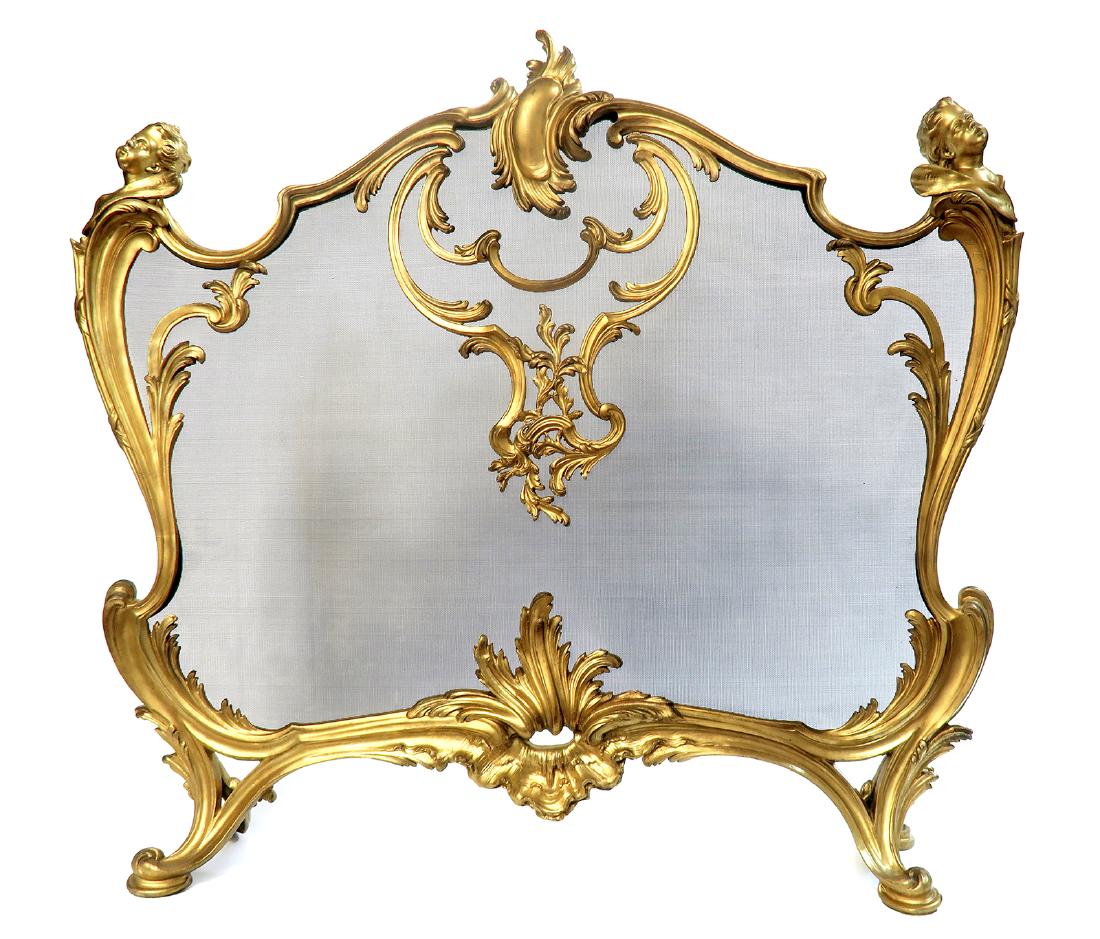 19th C. "F. Linke" Figural Bronze Fireplace Guard (1 of 6)