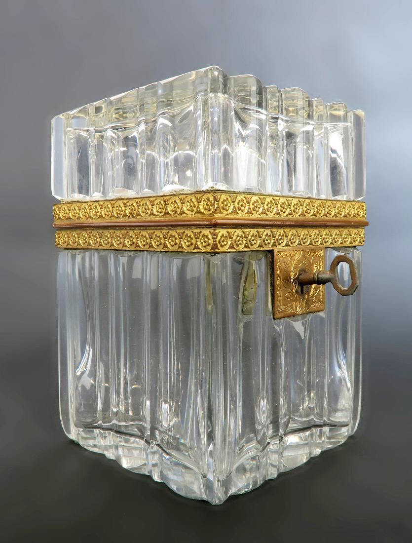 19th C. French Baccarat crystal Bronze Locked Box (1 of 5)