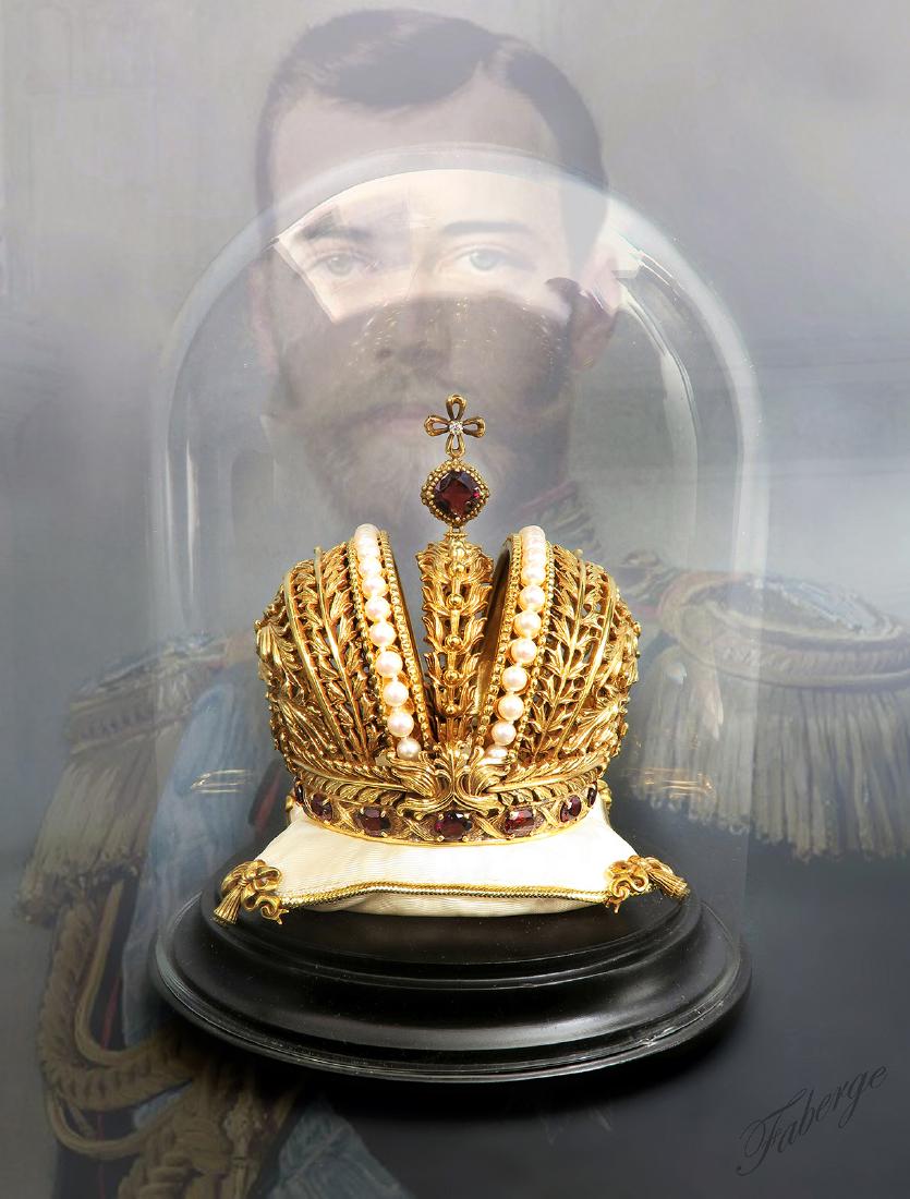 Sterling Silver Jeweled Faberge Imperial Crown Egg (1 of 8)