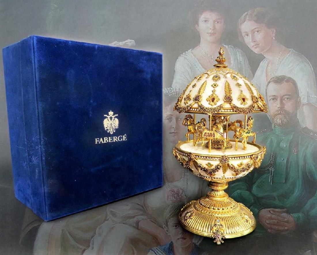 Large Faberge Imperial Musical Carousel Egg (1 of 8)