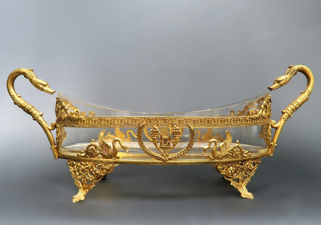 19th C. Baccarat Crystal & Bronze Centerpiece (1 of 3)