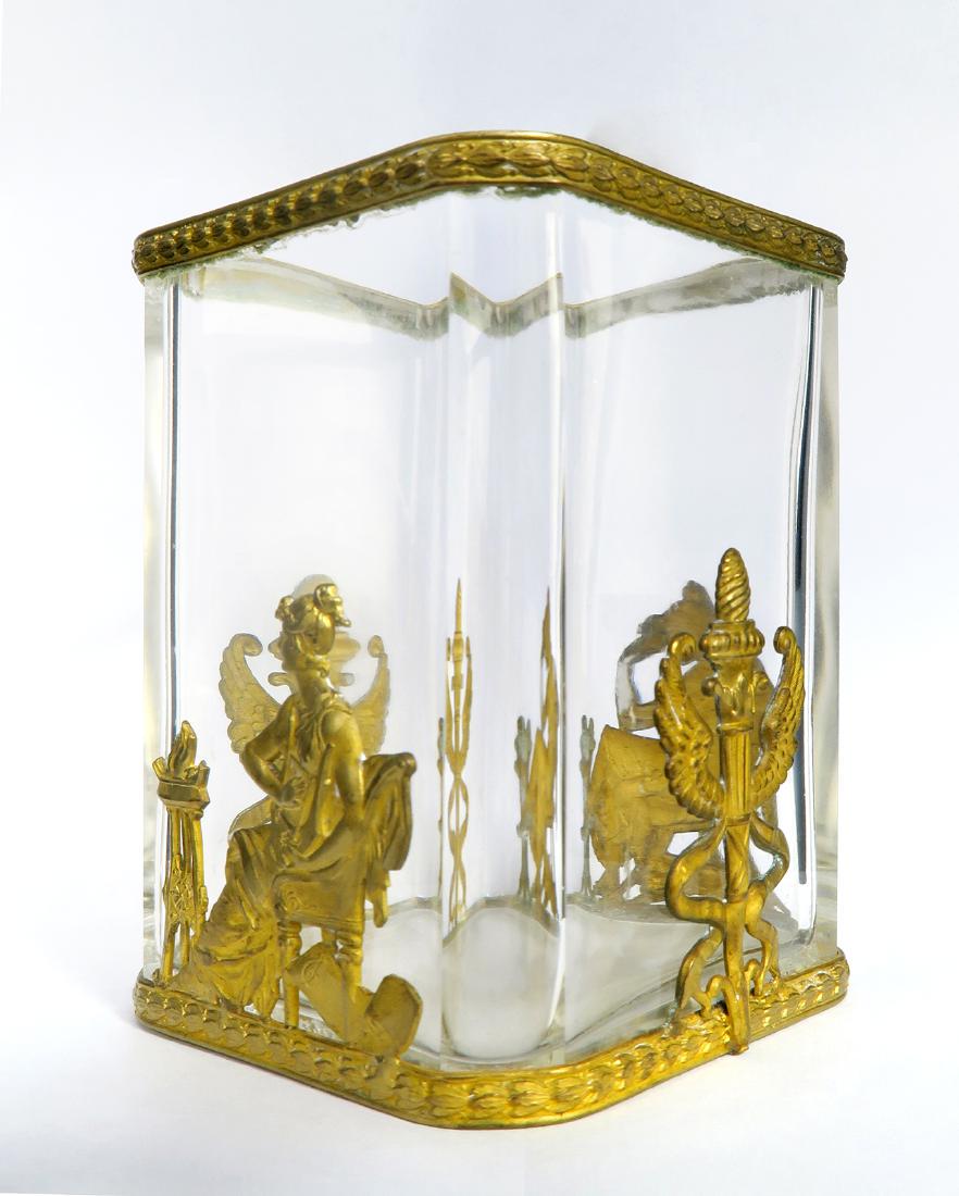 French Bronze & Baccarat Crystal Pencil Holder, 19th C. (1 of 4)